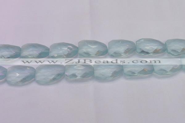 CTW503 15.5 inches 20*30mm faceted & twisted synthetic quartz beads