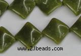 CTW53 15.5 inches 15*15mm twisted diamond jade gemstone beads