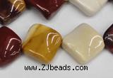 CTW54 15.5 inches 15*15mm twisted diamond mookaite beads