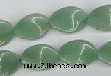 CTW61 15.5 inches 13*18mm twisted oval green aventurine beads