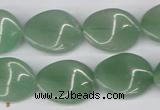 CTW72 15.5 inches 15*20mm twisted oval green aventurine beads