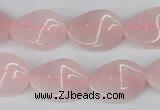 CTW80 15.5 inches 15*20mm twisted oval rose quartz beads