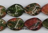 CTW81 15.5 inches 15*20mm twisted oval unakite gemstone beads