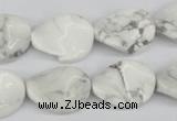 CTW82 15.5 inches 15*20mm twisted oval white howlite turquoise beads