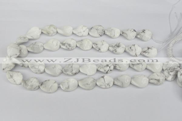 CTW82 15.5 inches 15*20mm twisted oval white howlite turquoise beads