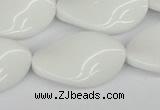 CTW99 15.5 inches 18*30mm twisted oval white agate gemstone beads