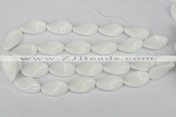 CTW99 15.5 inches 18*30mm twisted oval white agate gemstone beads