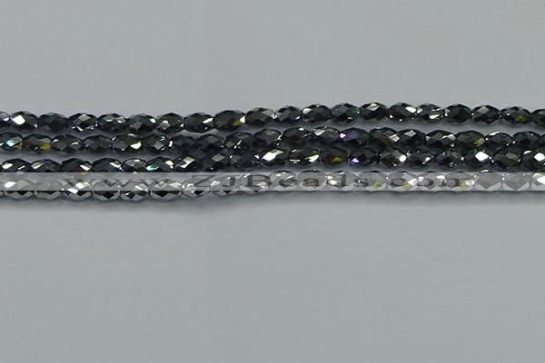 CTZ646 15.5 inches 5*8mm faceted rice terahertz beads wholesale