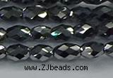 CTZ647 15.5 inches 6*9mm faceted rice terahertz beads wholesale