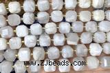 CUBE221 15 inches 10mm faceted cube white crazy lace agate beads wholesale