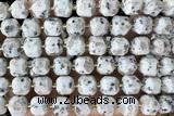 CUBE222 15 inches 10mm faceted cube sesame jasper beads wholesale