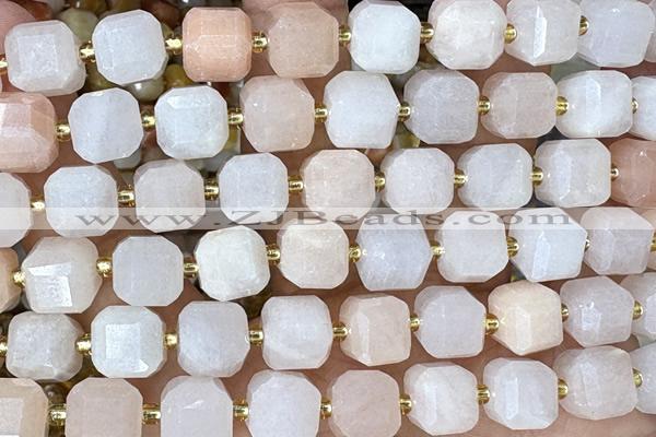 CUBE223 15 inches 10mm faceted cube pink aventurine beads wholesale