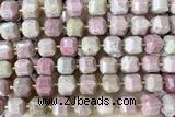 CUBE228 15 inches 10mm faceted cube pink wooden jasper beads wholesale