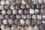CUBE233 15 inches 10mm faceted cube tourmaline beads wholesale