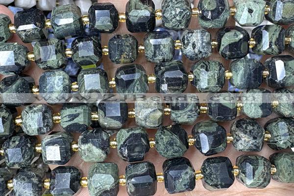 CUBE248 15 inches 10mm faceted cube kambaba jasper beads wholesale