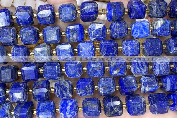 CUBE256 15 inches 10mm faceted cube lapis lazuli beads wholesale