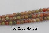 CUG100 15.5 inches 4mm round Chinese unakite beads wholesale