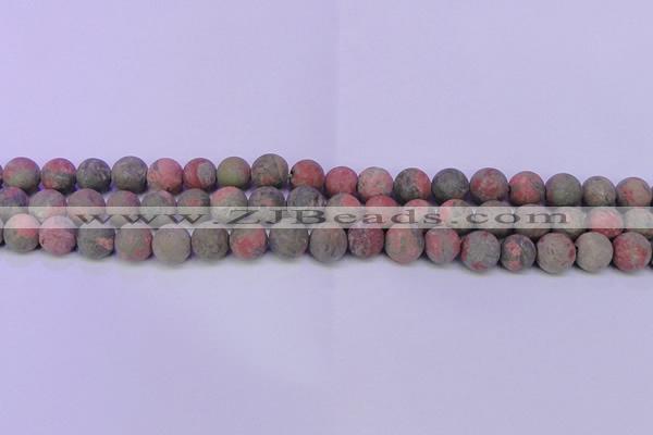 CUG181 15.5 inches 6mm round matte unakite gemstone beads