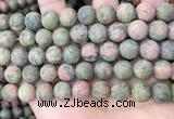 CUG193 15.5 inches 10mm round matte unakite beads wholesale