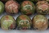 CUG200 15 inches 8mm round unakite beads, 2mm hole