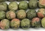 CUG206 15 inches 6mm round matte unakite beads