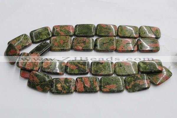 CUG54 16 inches 22*30mm rectangle natural unakite gemstone beads