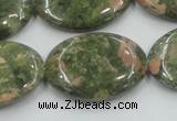 CUG63 16 inches 22*30mm oval natural unakite gemstone beads wholesale
