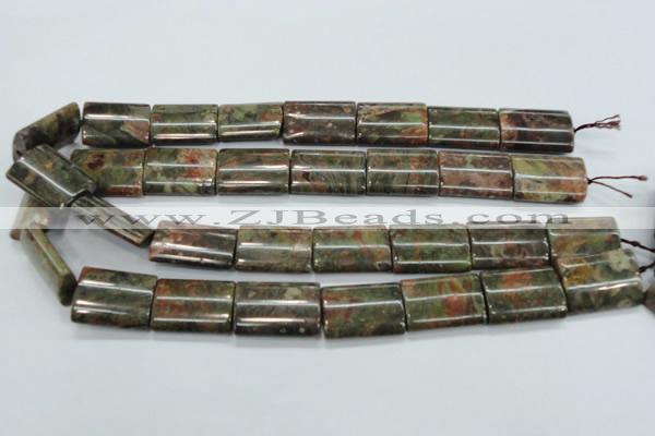CUJ09 15.5 inches 18*25mm flat tube autumn jasper gemstone beads
