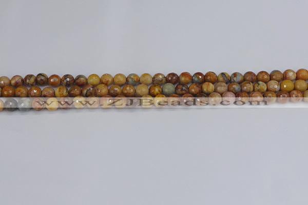 CVJ21 15.5 inches 4mm faceted round venus jasper beads wholesale