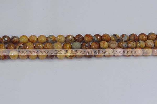 CVJ23 15.5 inches 8mm faceted round venus jasper beads wholesale