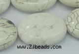 CWB02 15.5 inches 25*35mm oval natural white howlite gemstone beads
