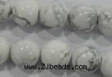 CWB206 15.5 inches 16mm round natural white howlite beads wholesale