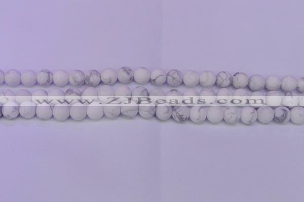 CWB223 15.5 inches 10mm round matte white howlite beads