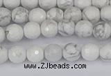 CWB231 15.5 inches 6mm faceted round white howlite beads