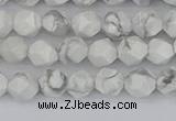 CWB238 15.5 inches 6mm faceted nuggets white howlite beads