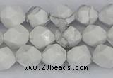 CWB239 15.5 inches 8mm faceted nuggets white howlite beads