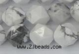 CWB241 15.5 inches 12mm faceted nuggets white howlite beads