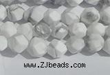 CWB244 15.5 inches 6mm faceted nuggets matte white howlite beads