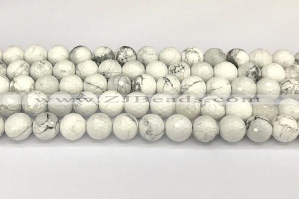 CWB267 15 inches 10mm faceted round howlite turquoise beads