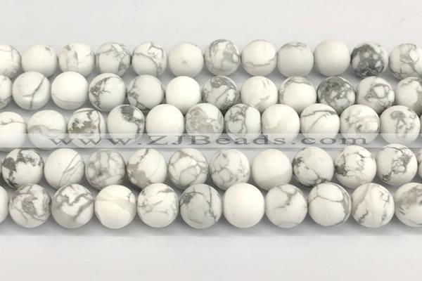 CWB273 15 inches 10mm round matte howlite turquoise beads