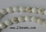 CWB300 15.5 inches 4mm faceted round howlite turquoise beads