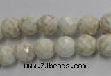 CWB303 15.5 inches 10mm faceted round howlite turquoise beads