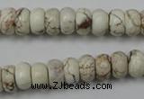 CWB322 15.5 inches 6*10mm rondelle howlite turquoise beads wholesale