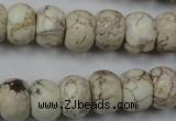 CWB323 15.5 inches 10*14mm rondelle howlite turquoise beads wholesale