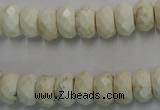 CWB327 15.5 inches 6*10mm faceted rondelle howlite turquoise beads