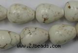 CWB333 15.5 inches 15*20mm teardrop howlite turquoise beads