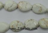 CWB363 15.5 inches 12*16mm flat teardrop howlite turquoise beads