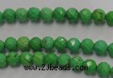 CWB390 15.5 inches 4mm faceted round howlite turquoise beads