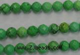 CWB391 15.5 inches 6mm faceted round howlite turquoise beads