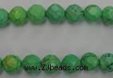 CWB392 15.5 inches 8mm faceted round howlite turquoise beads